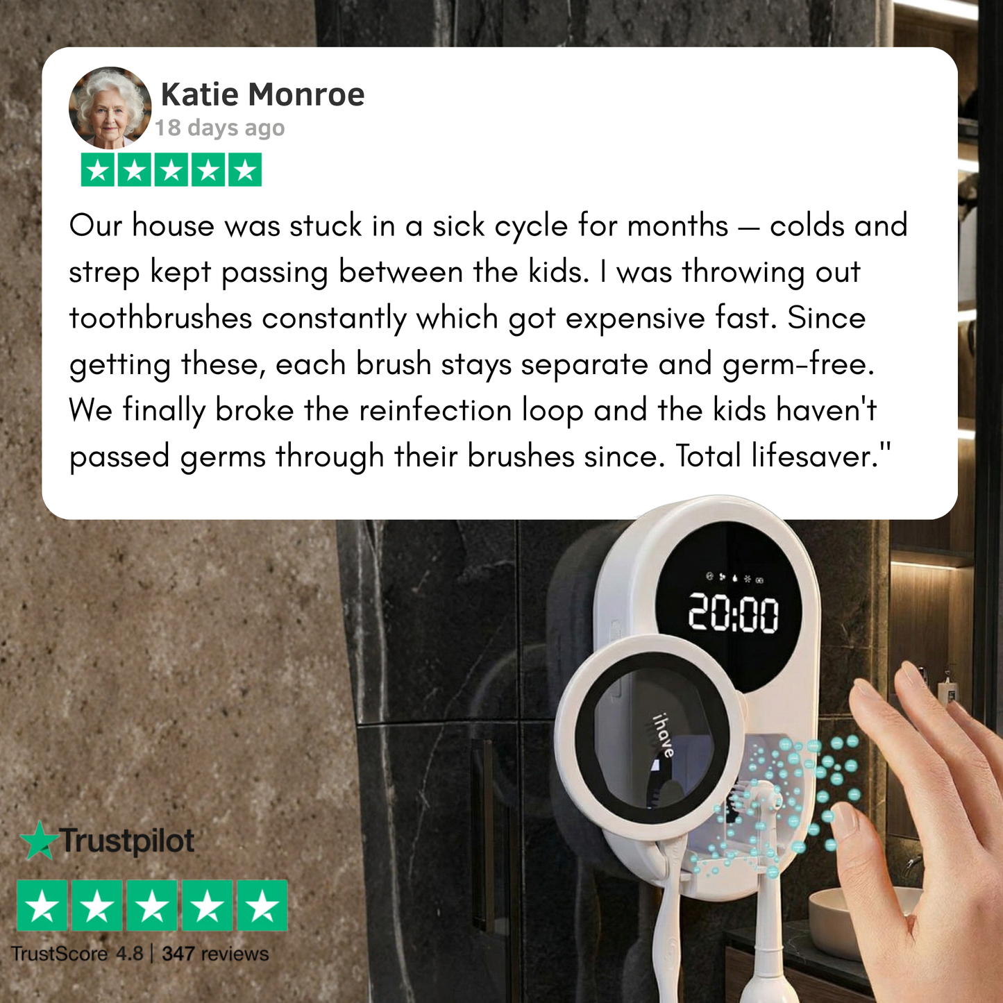 Uv toothbrush cleaner